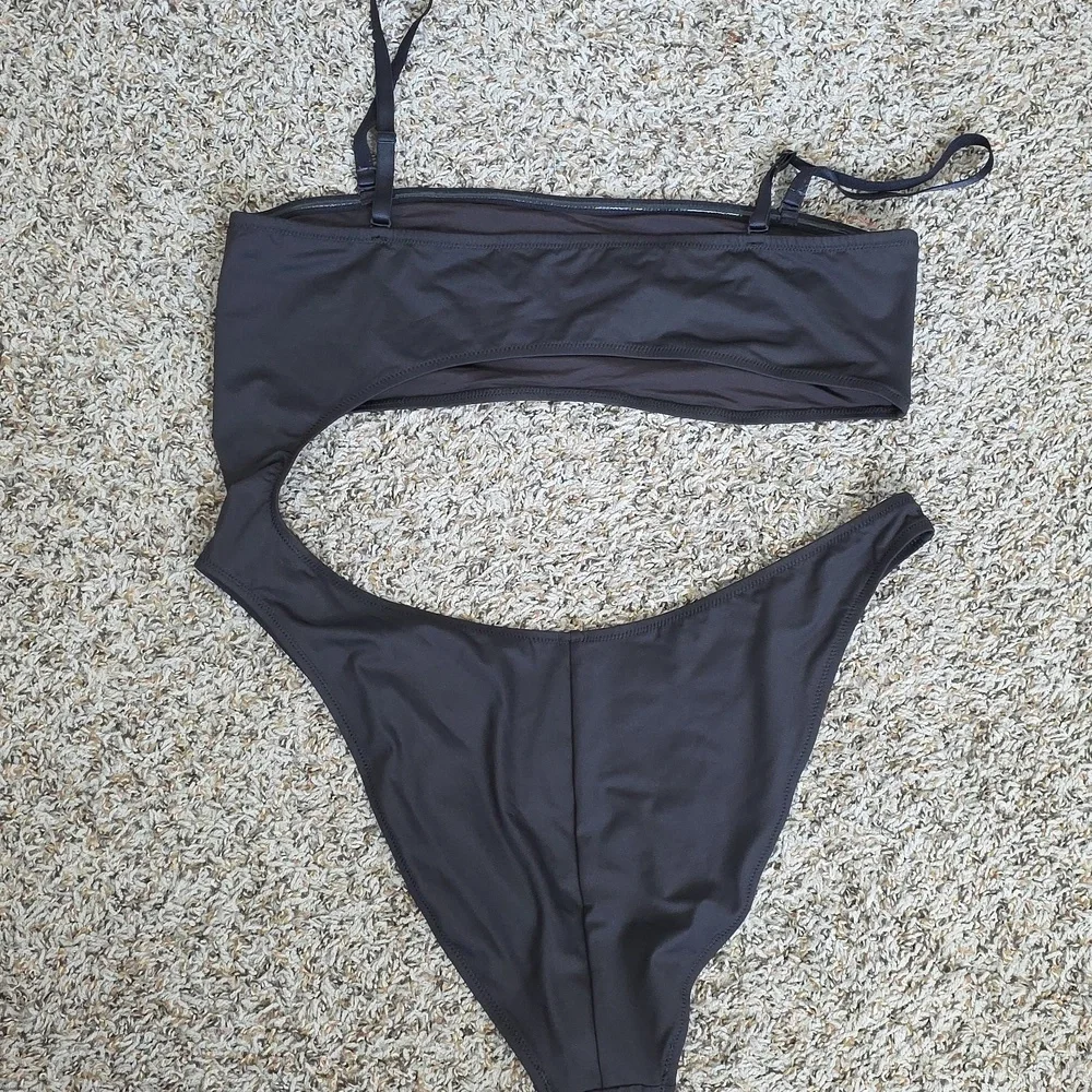 SKIMS Recycled Swim Strapless Monokini Swimsuit Onyx 4X G181